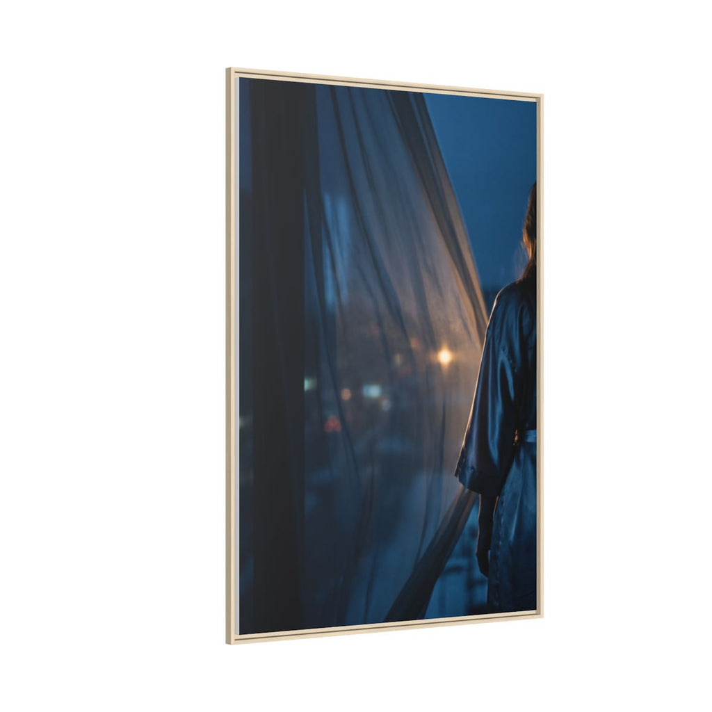 Matte Canvas, Framed - Nocturnal Solitude Silhouette — Natural / 1.25" (8×10, 9×12, 11×14, 12×16, 10×20, 12×18, 16×20, 16×24, 12×36, 18×24, 20×24, 16×32, 20×30, 24×30, 16×48, 24×32, 24×36, 24×48, 20×60, 30×40, 32×48, 30×60 & 40×60)