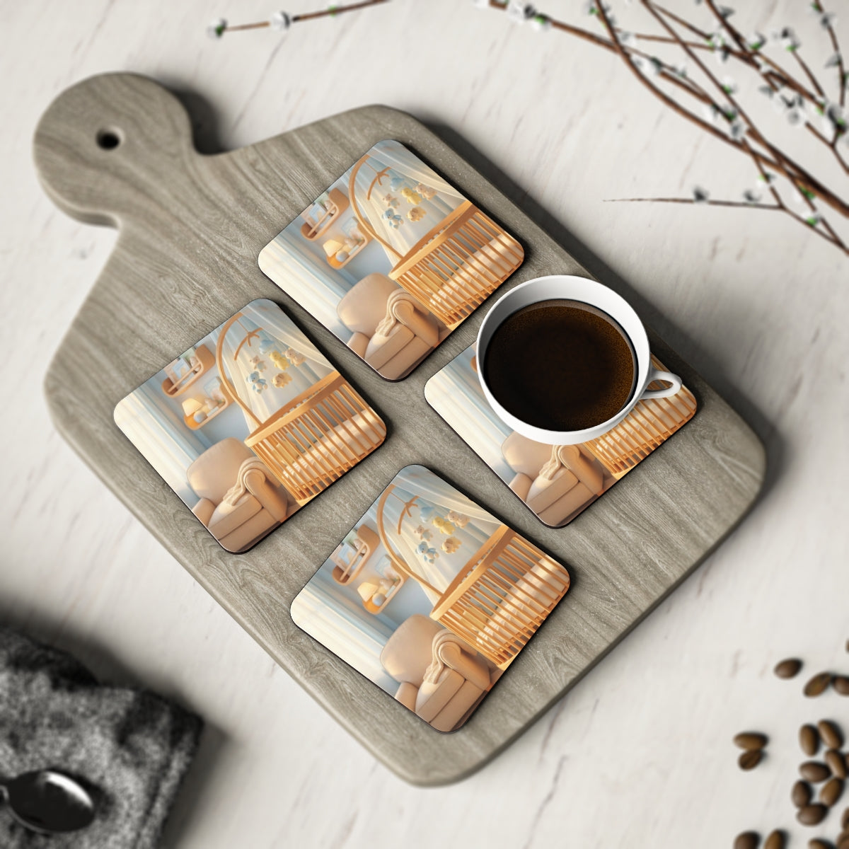 Soft Blue Coasters - Tabletop Serenity
