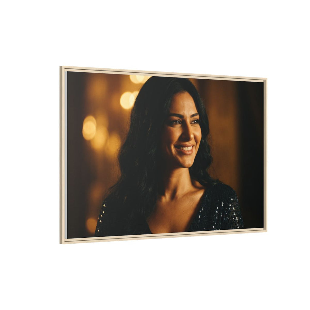 Framed Canvas Art - Golden Glamour — Natural / 1.25"