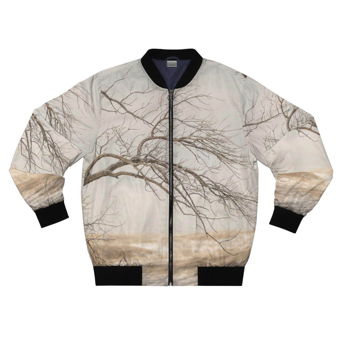 Men's Bomber Jacket - Winter Branch Solitude Landscape |...