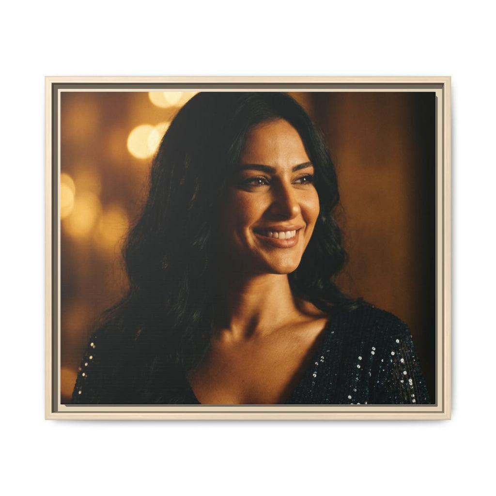 Framed Canvas Art - Golden Glamour — Natural / 1.25"