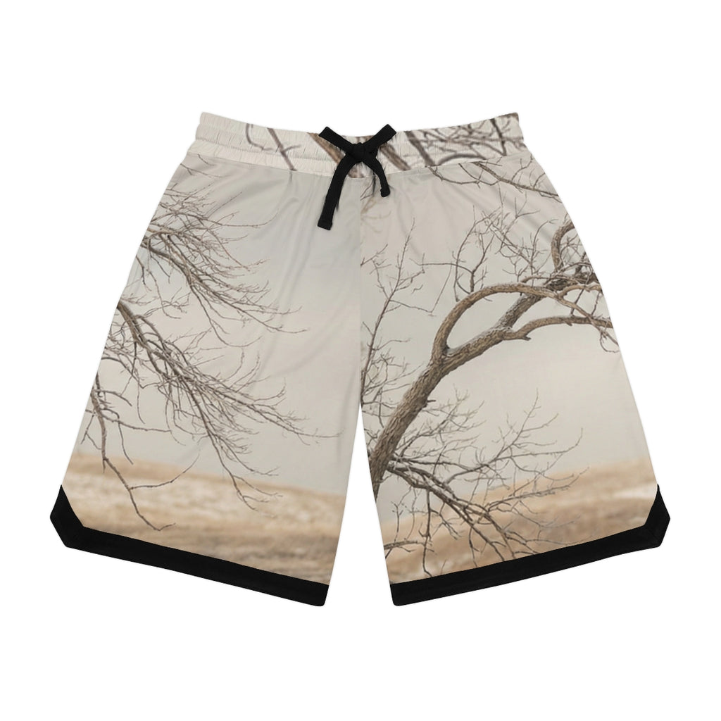Basketball Rib Shorts - Winter Branch Solitude Landscape |...