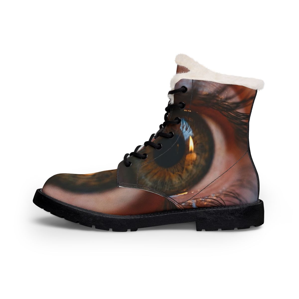 Men's Fur and Leather Boots - Amber Iris Reflection Fine Art...