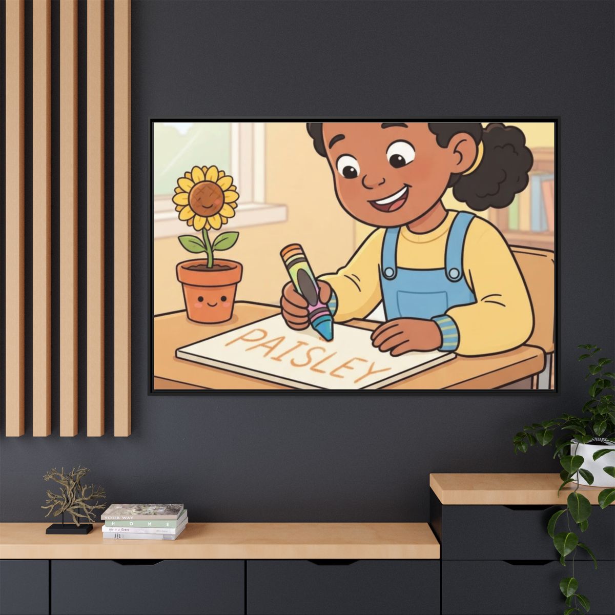 Matte Canvas Framed - Paisley Classroom Joy — Black / 1.25"...