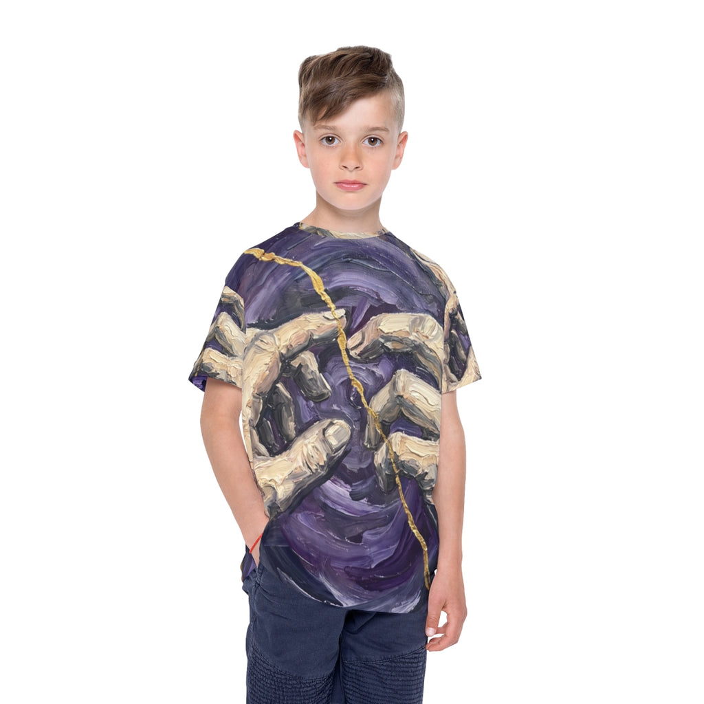 Kids Sports Jersey with Kintsugi Hands Art