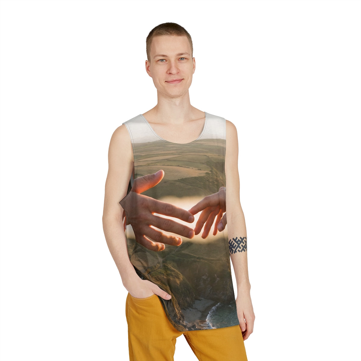 Men's Tank - The Infinite Touch | Ethereal Coastal Art |...