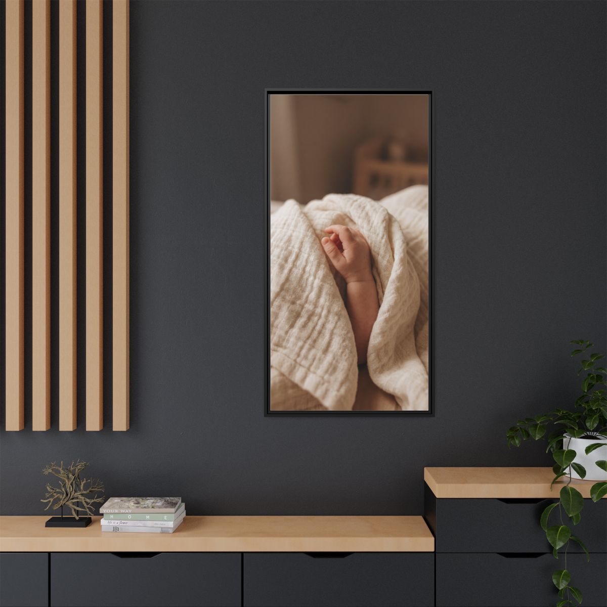Framed Matte Canvas - Neutral Nursery — Black / 1.25"