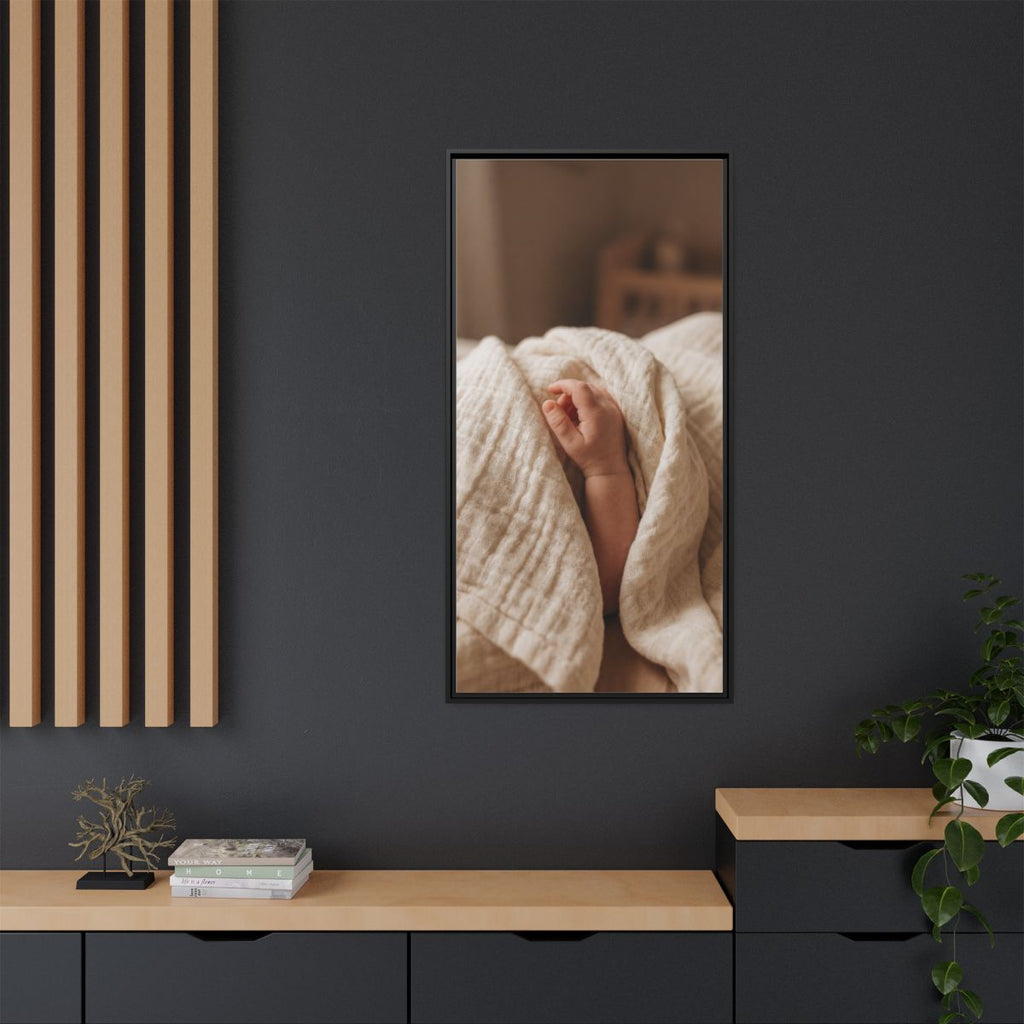 Framed Matte Canvas - Tender Newborn Hand (8×10, 9×12... |...