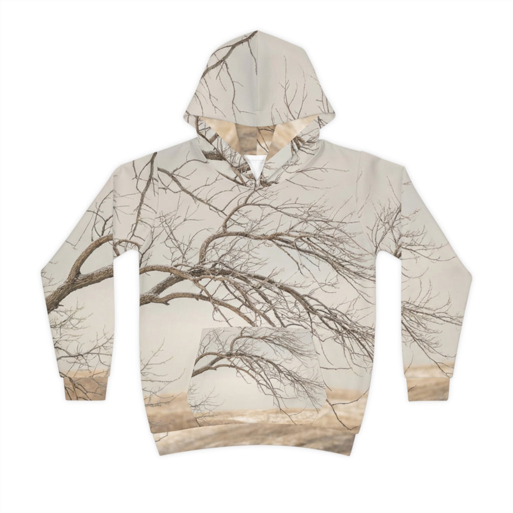 Children's Hoodie - Wabi-Sabi Winter Branch Art | Echovira...
