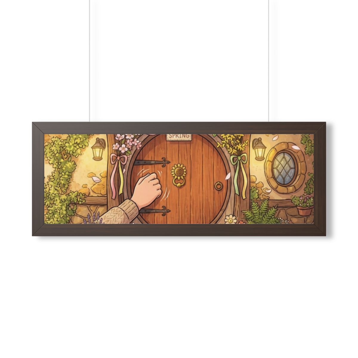 Framed Horizontal Poster - Spring Garden Entry — Walnut... |...