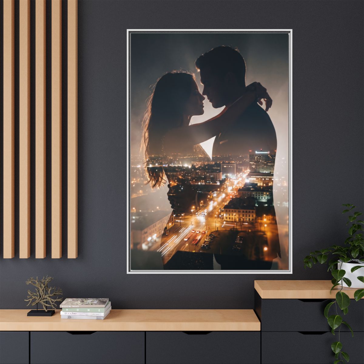 Framed Matte Canvas - Metropolitan Lovers Glow (8×10, 9×12...