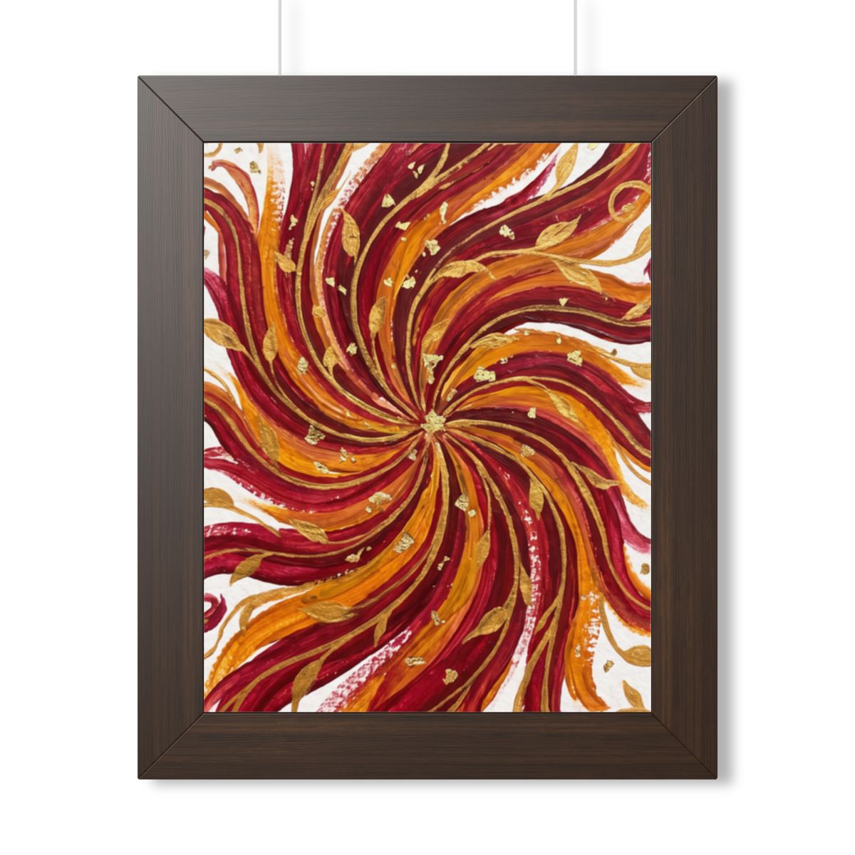 Framed Vertical Poster - Gilded Solstice Art — Walnut... |...