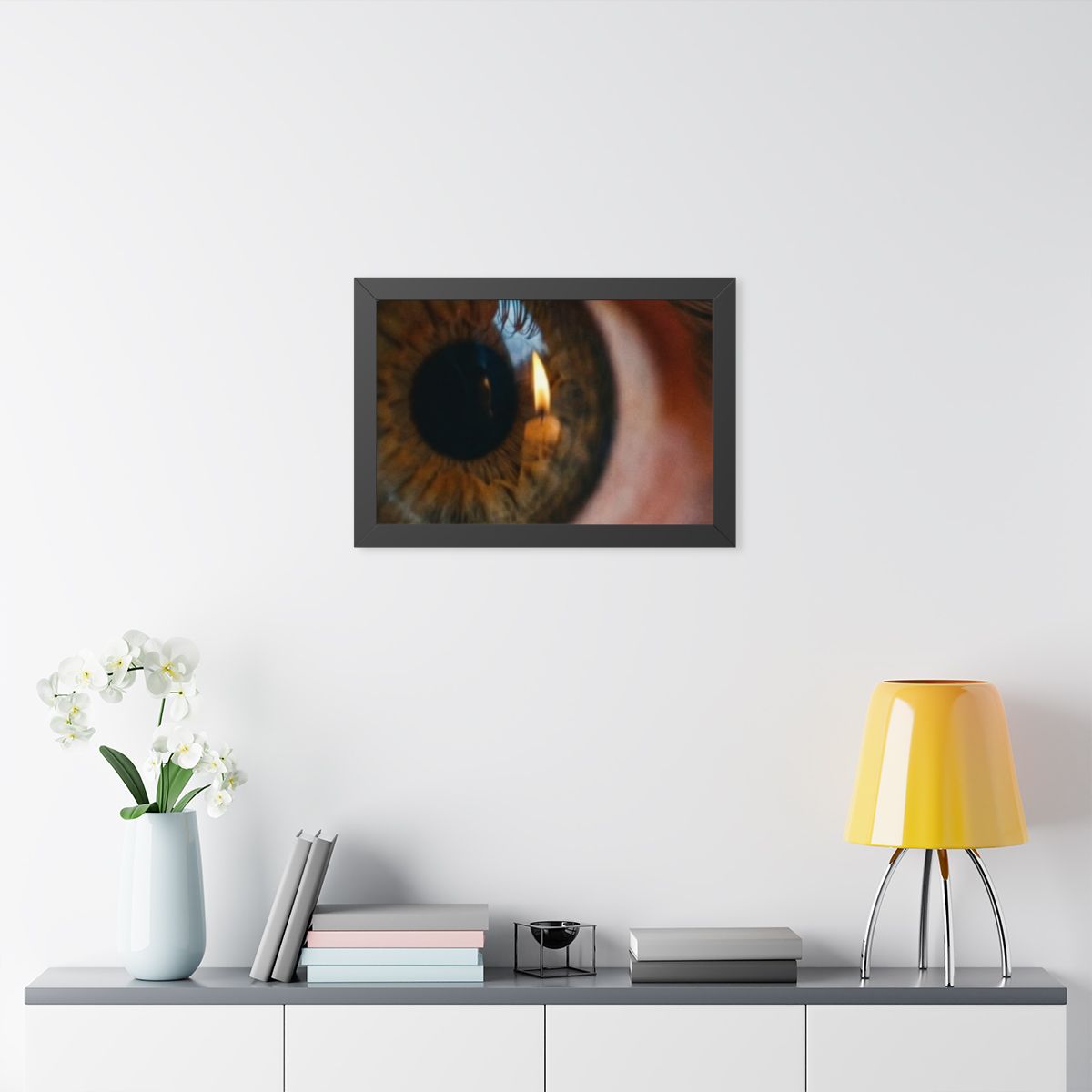 Framed Horizontal Poster - Amber Iris Reflection Fine Art......