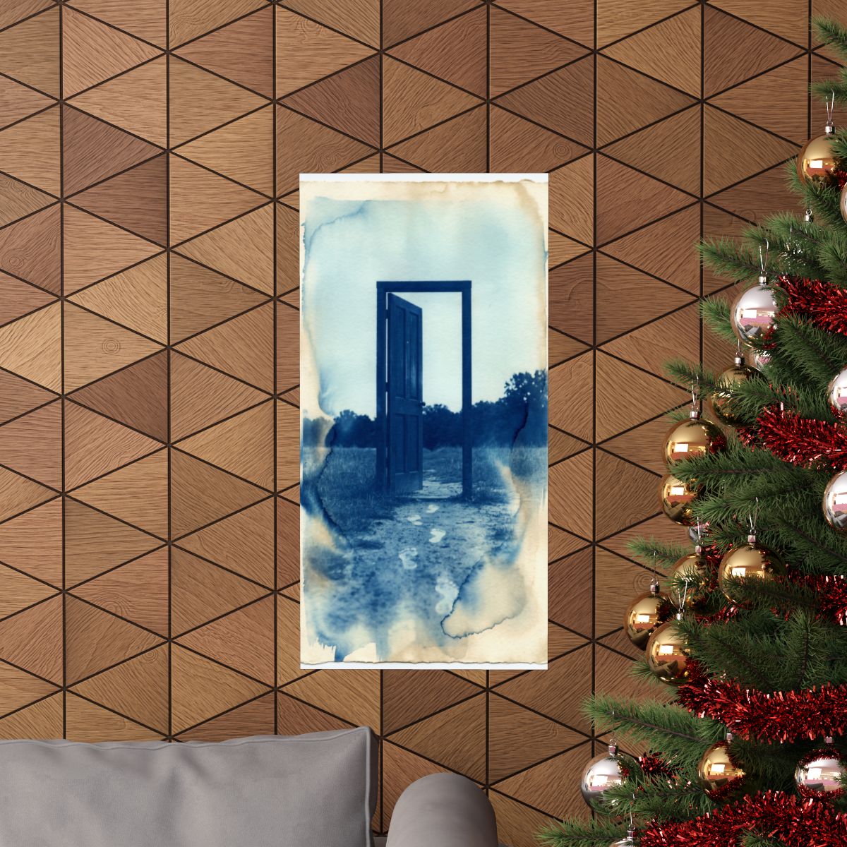 Matte Vertical Poster - Cyanotype Gate (8×10 & 36×54) |...