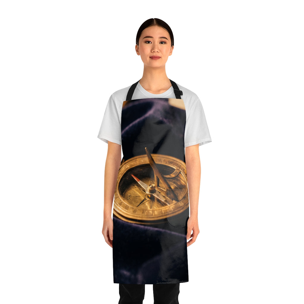 Vintage Brass Sundial Compass Kitchen Apron