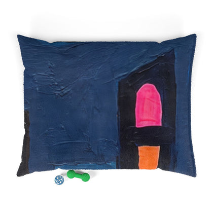 Pet Bed - Cozy Midnight Neon Skyline Pet Bed | Echovira...