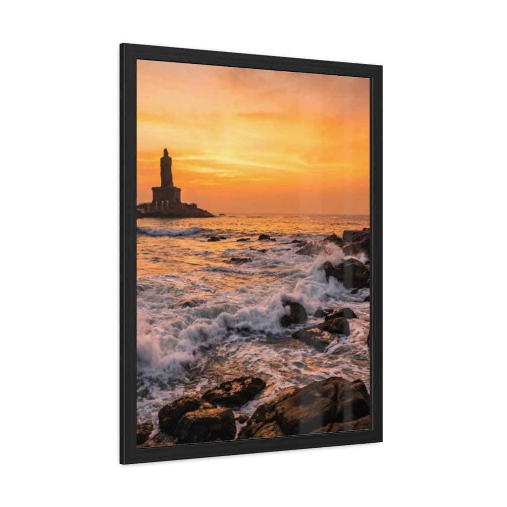 Framed Posters - Coastal Golden Glow — Portrait