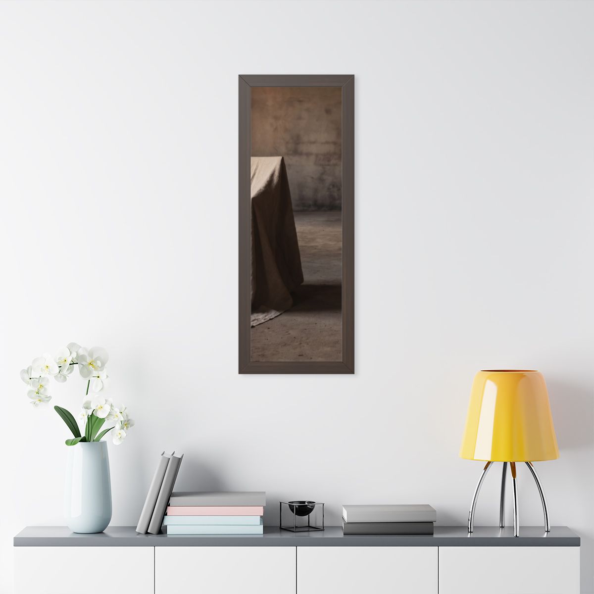 Framed Vertical Poster - Draped Silence Still Life Art... |...