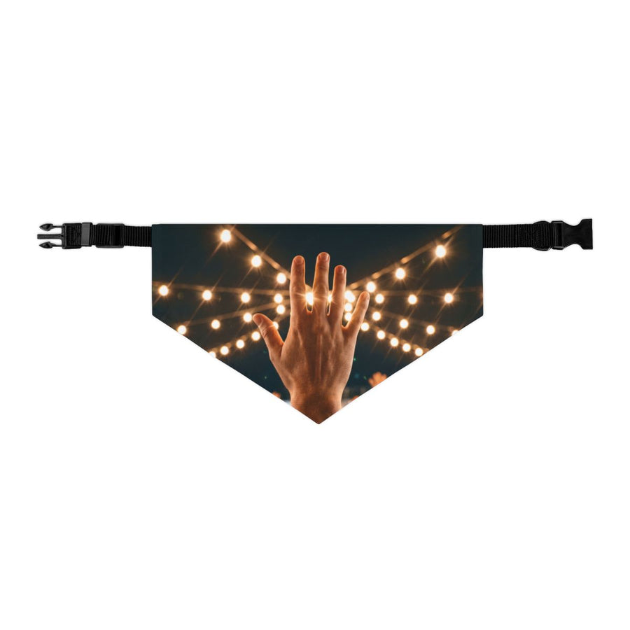 Pet Bandana Collar - Golden Festival Lights Hand Celebration