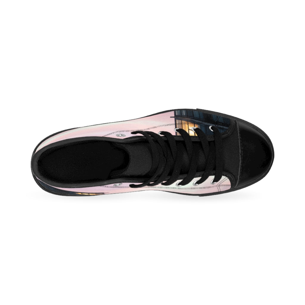 Pastel Dusk Cityscape Women's Classic Sneakers