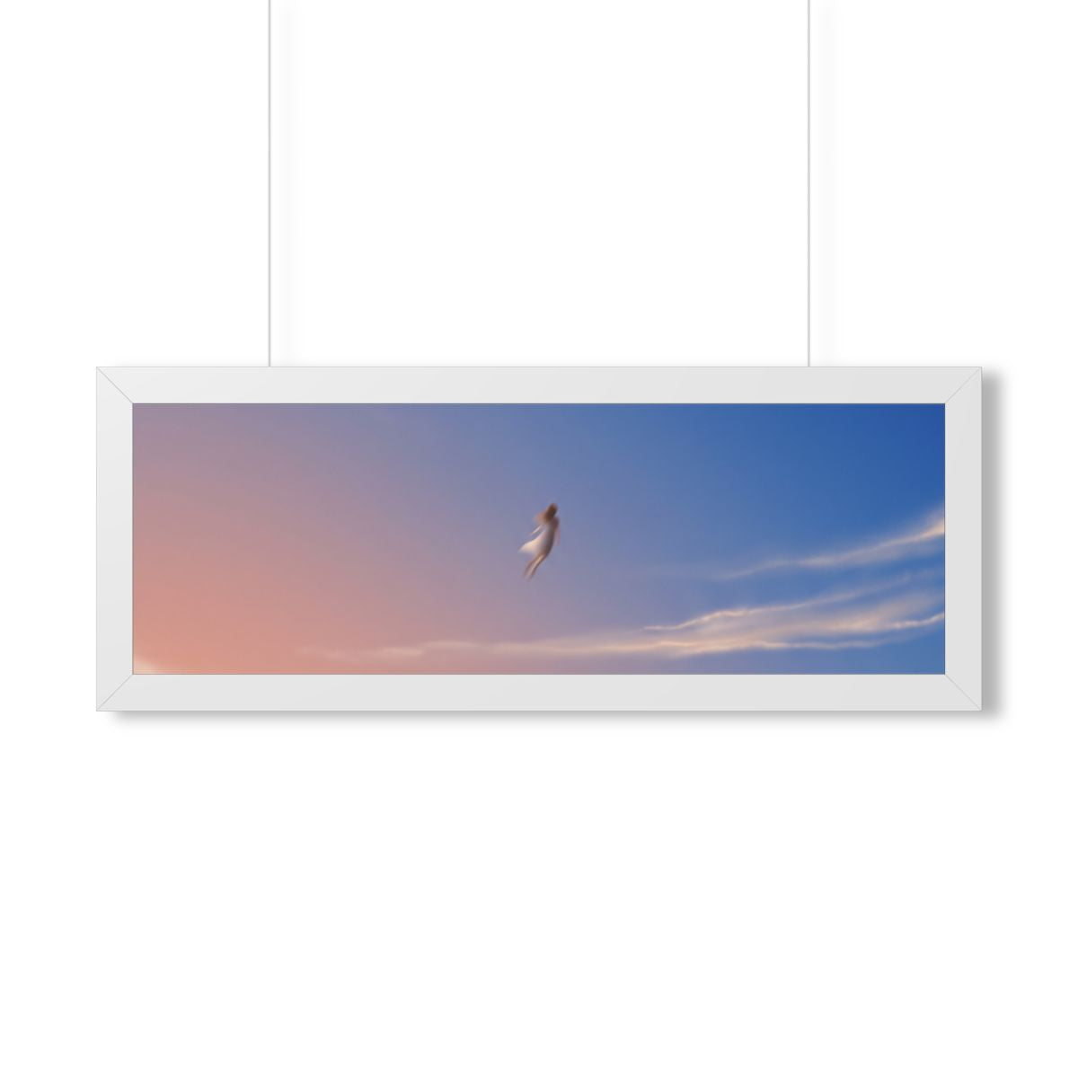Framed Horizontal Poster - Horizon Sky Calm — White (14×11...