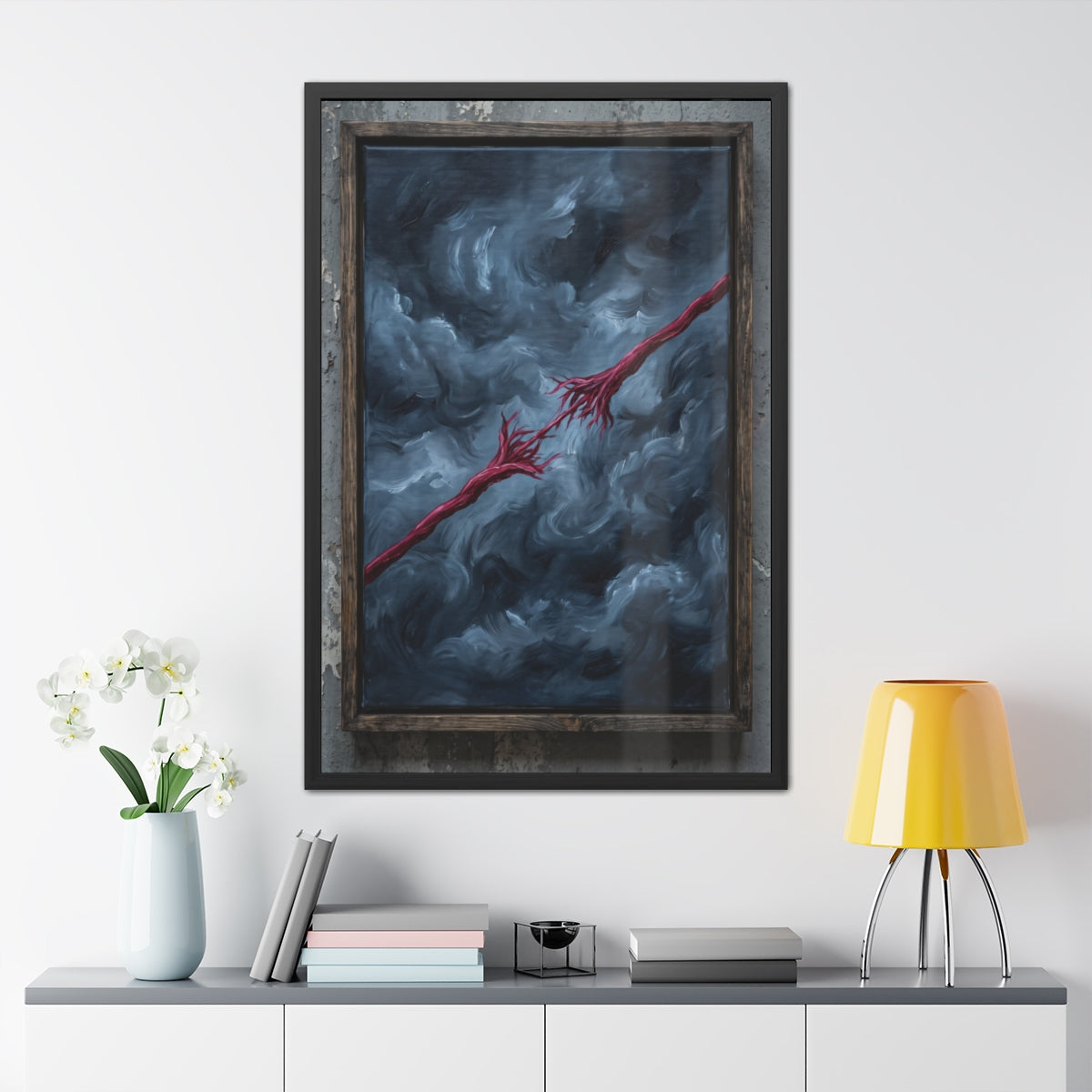 Portrait Framed Posters Crimson Cord Art