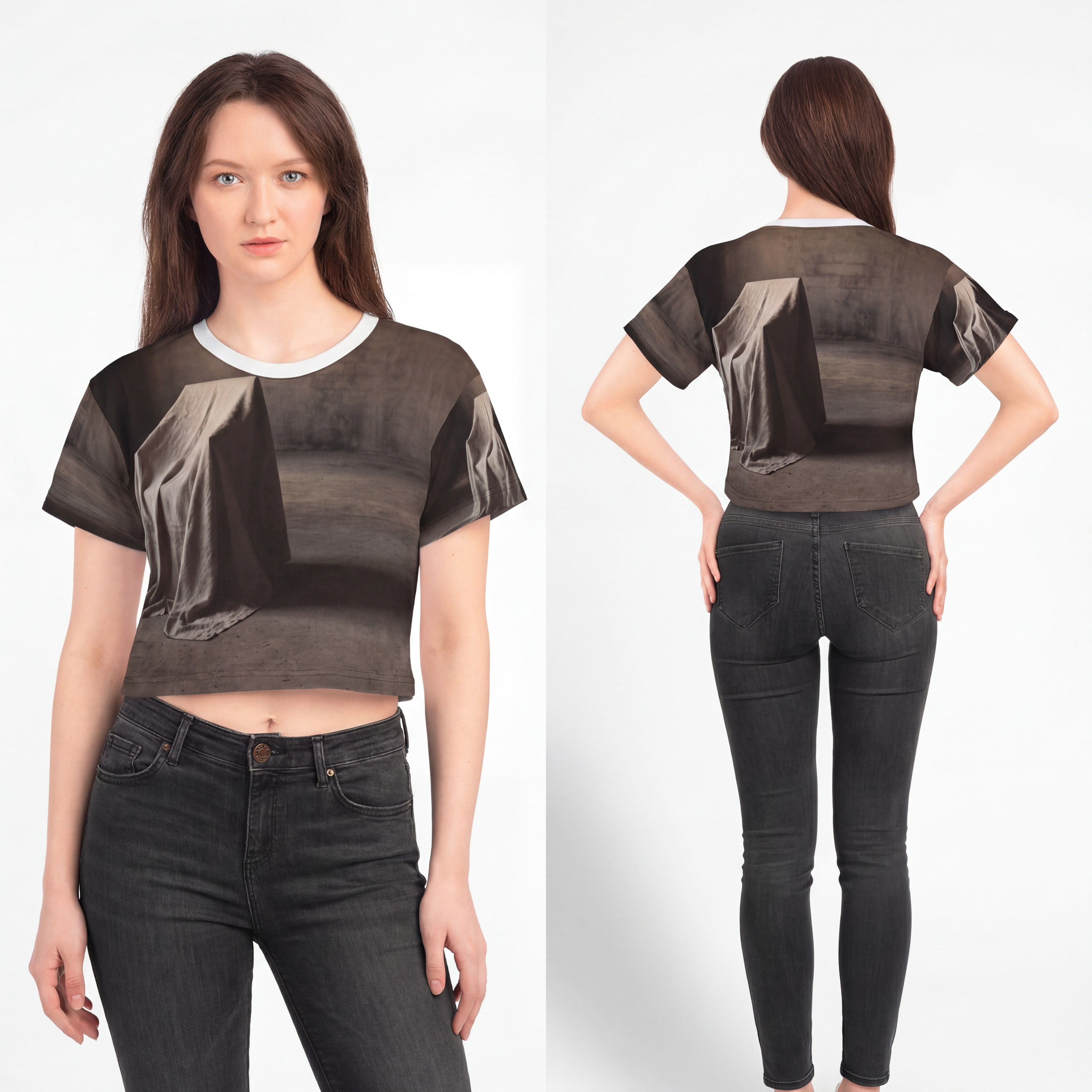 Crop Tee - Wabi-Sabi Silhouette Art
