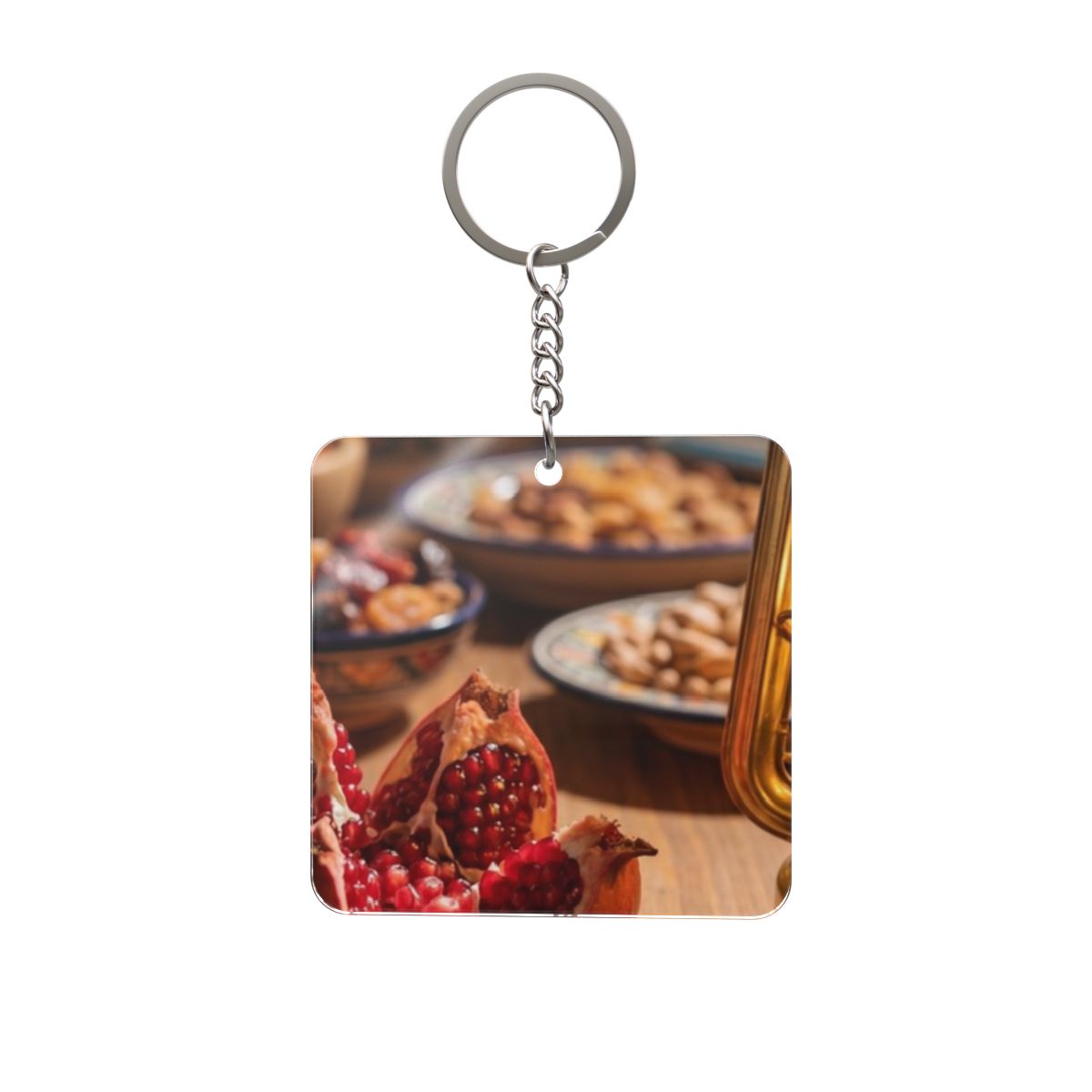 Square Keychain - Amber Feast Keepsake | Echovira Gallery