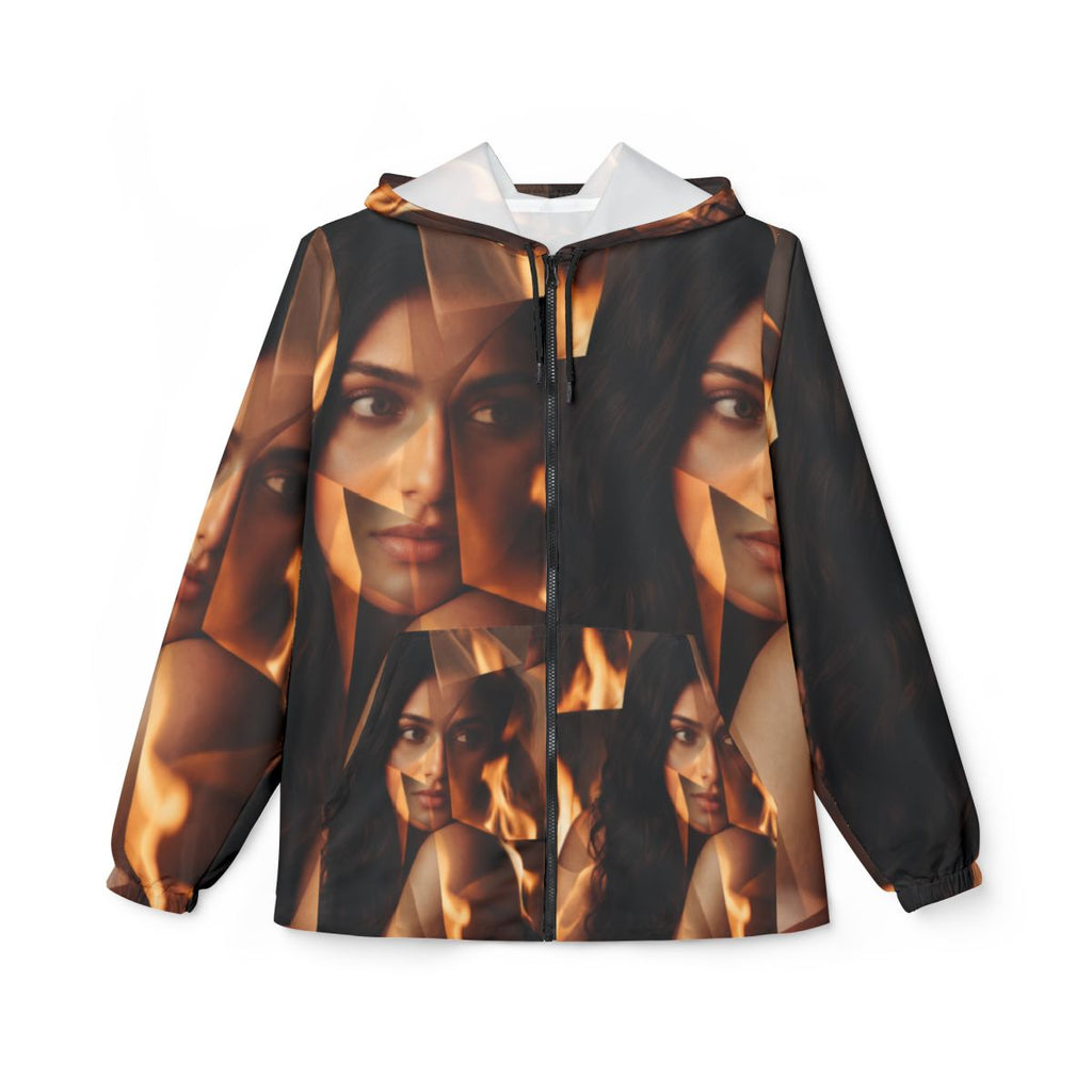 Unisex Windbreaker Jacket - Ember Storm | Echovira Gallery
