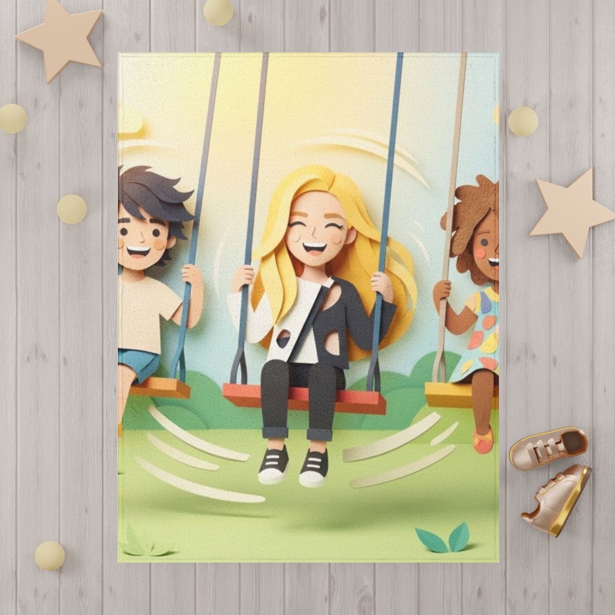 Toddler Blanket - Sunny Playground Joy | Echovira Gallery