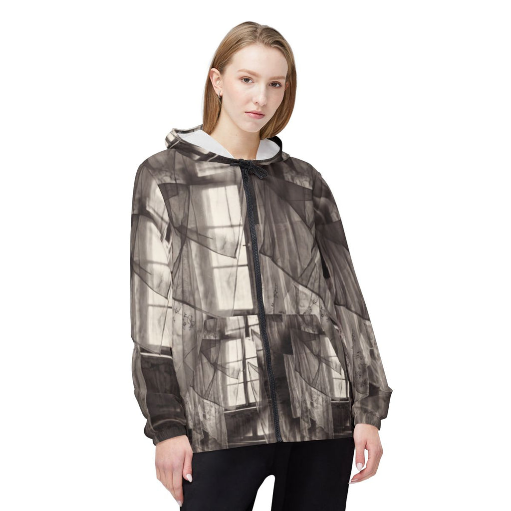 Unisex Windbreaker Jacket - Spectral Veils | Echovira...