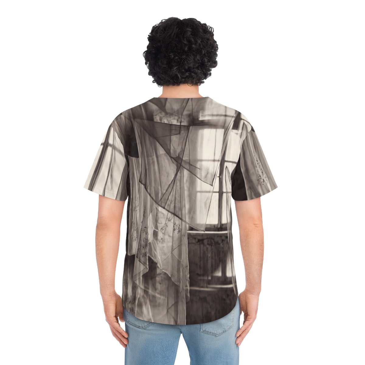 Men's Baseball Jersey - Spectral Veils | Echovira Gallery