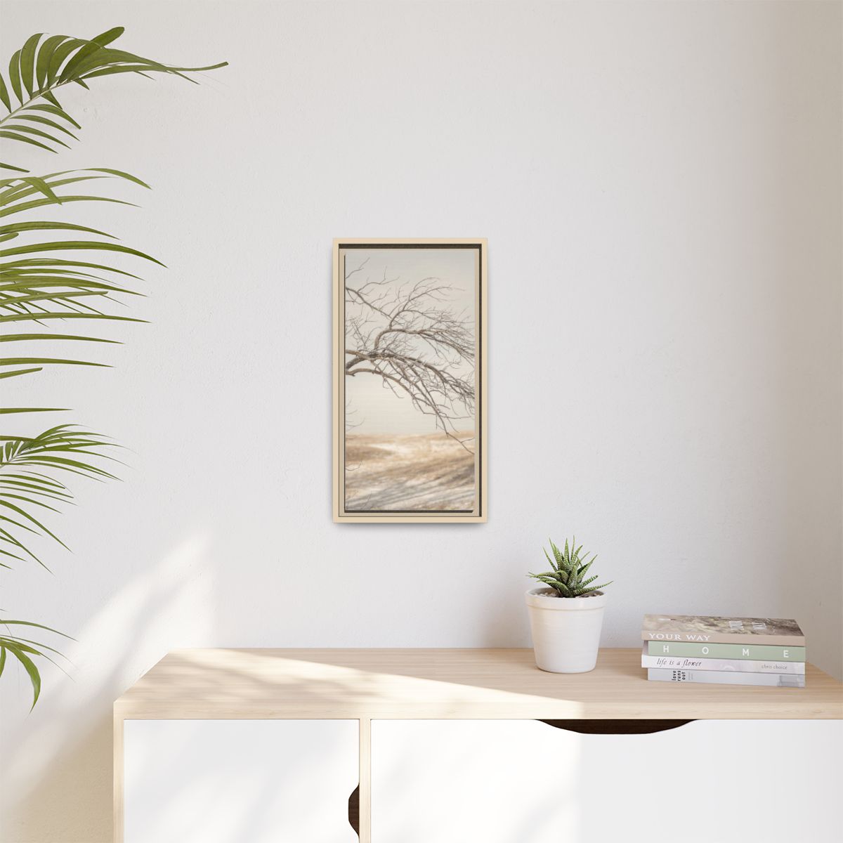 Matte Canvas, Framed - Winter Branch Solitude Landscape —......