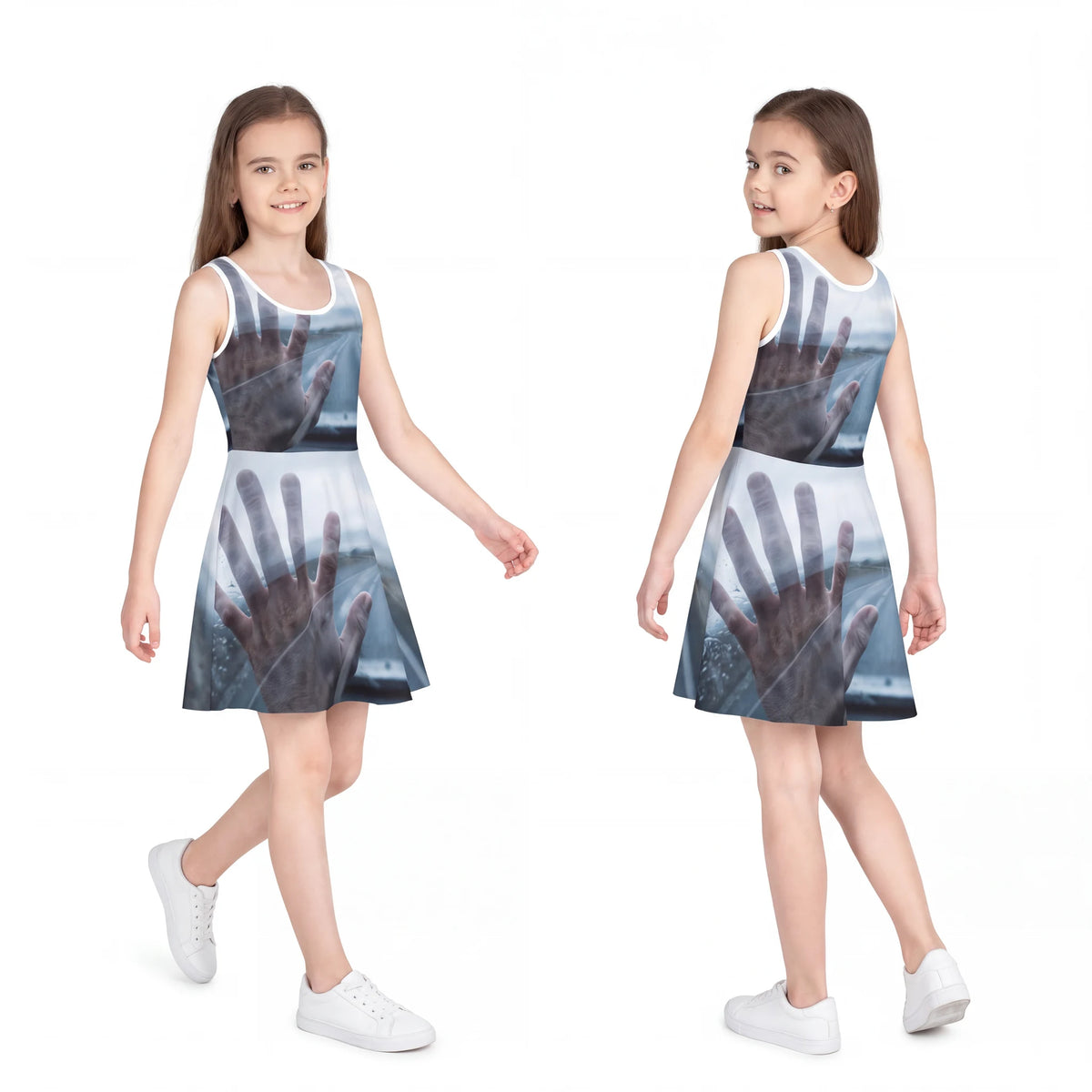 Girls' Sundress with Rainy Road Trip Art