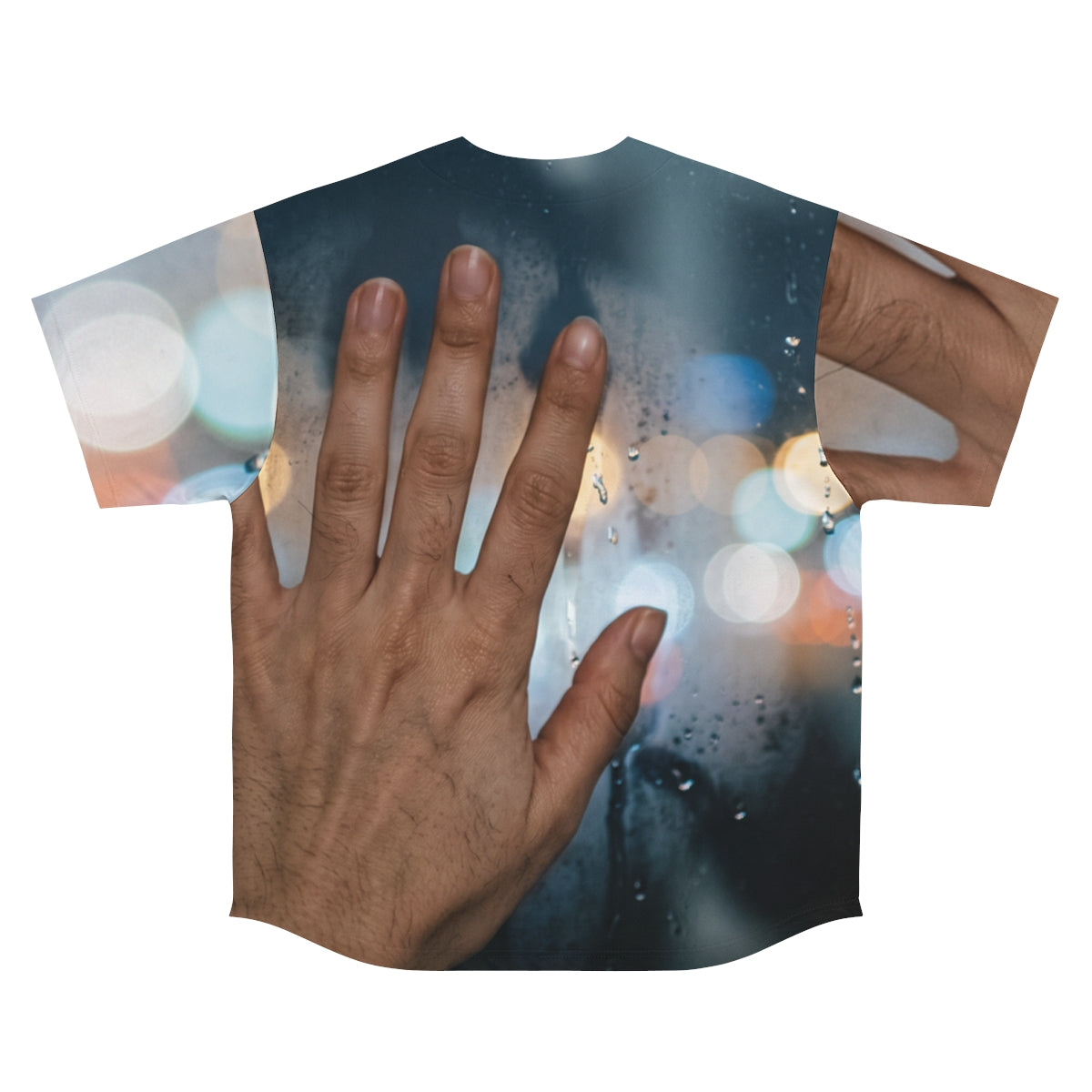 Men's Baseball Jersey Rainy City Window Art