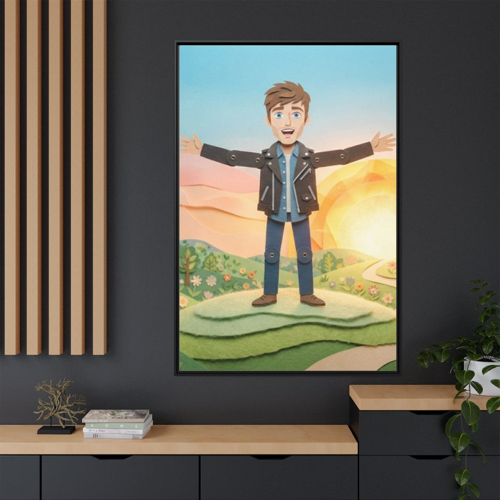 Framed Matte Canvas - Sunny Meadow Story — Black / 1.25"......