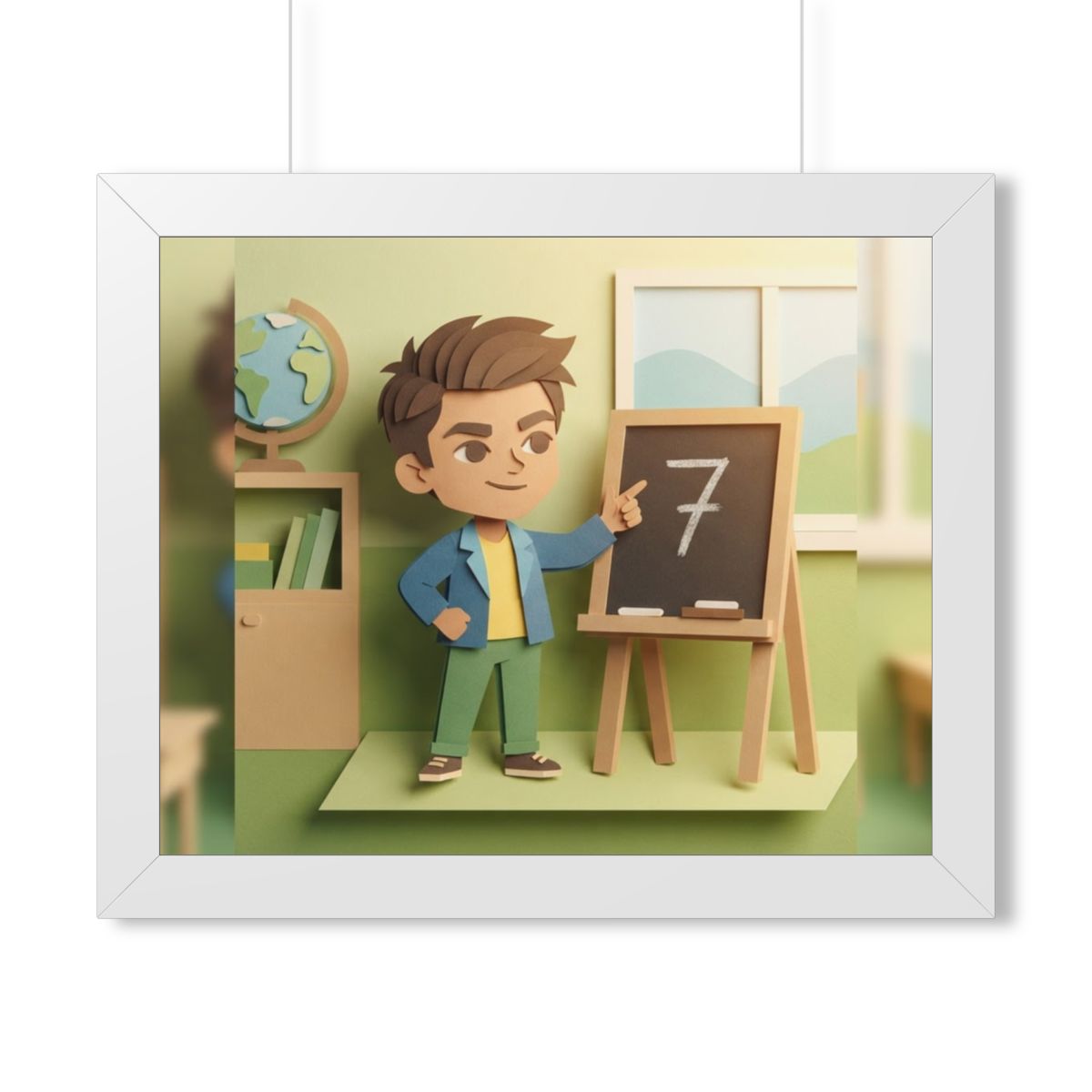 Framed Horizontal Poster - School Days — White (14×11... |...