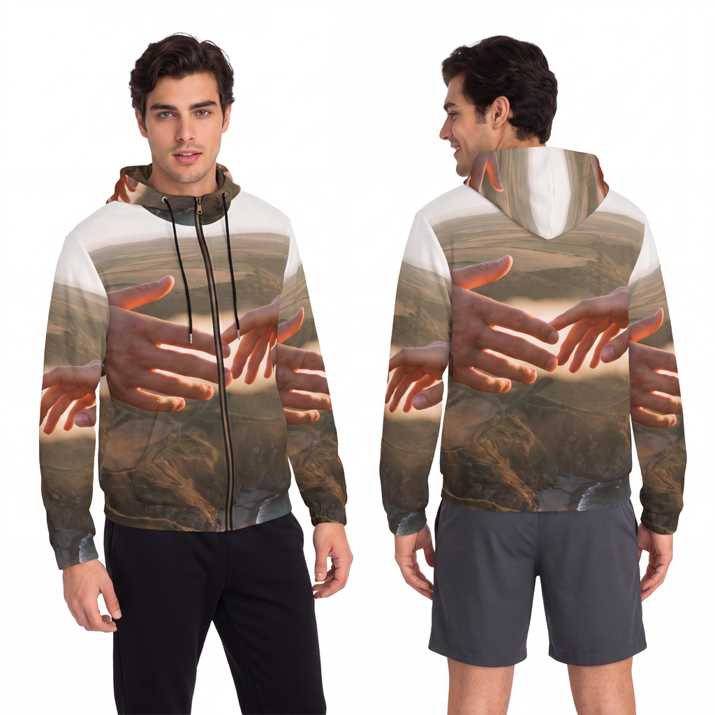 Men's Full-Zip Hoodie - The Infinite Touch | Ethereal... |...