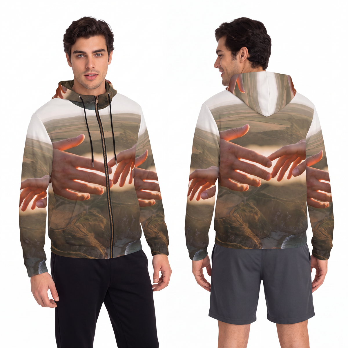 Men's Full-Zip Hoodie - The Infinite Touch | Ethereal... |...