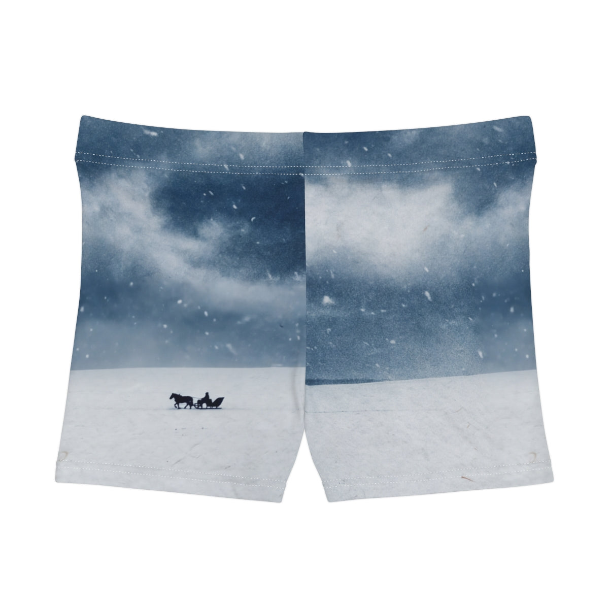 Women's Shorts with Winter Landscape Artwork