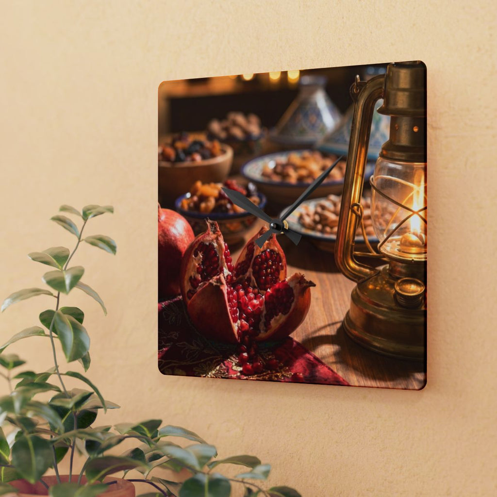 Acrylic Wall Clock - Crimson Golden Hour | Echovira Gallery