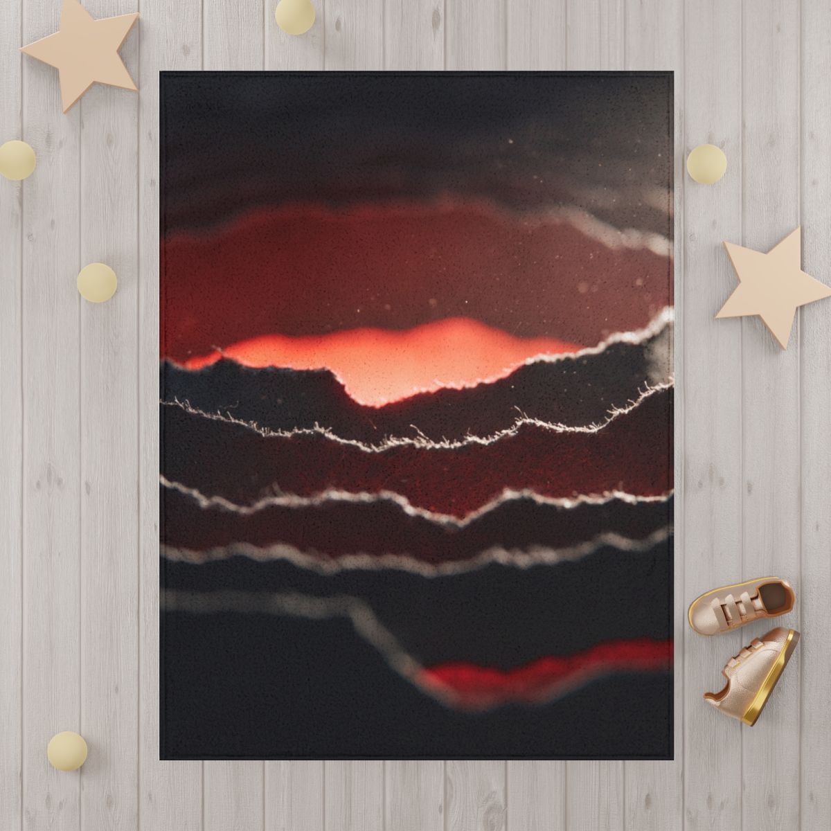Crimson Vortex Spiral Abstract Art Toddler Blanket