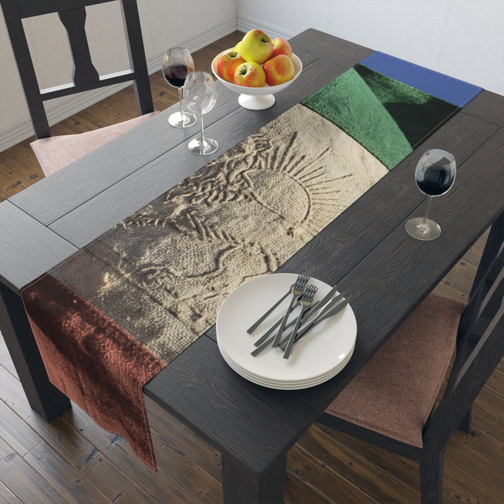 Table Runner - Vintage Persian Lion & Sun | Echovira Gallery