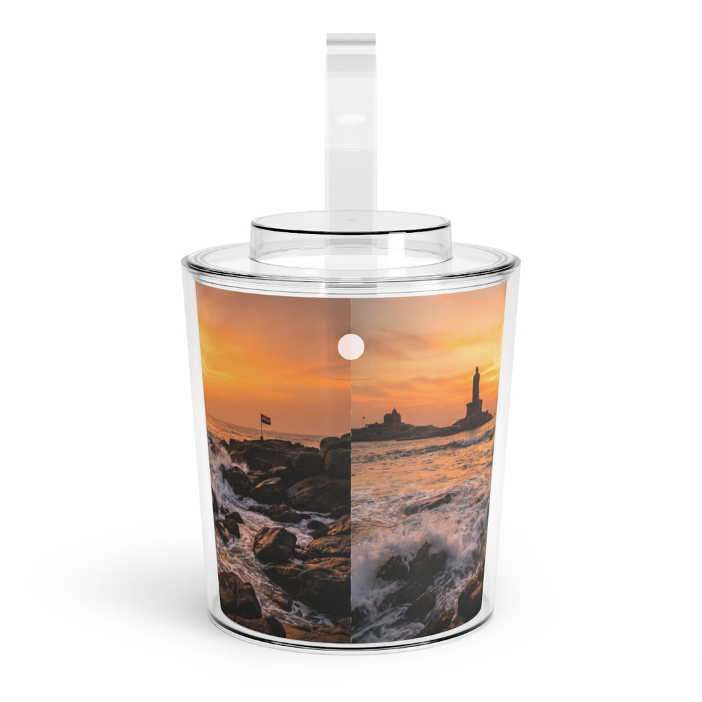 Ice Bucket with Tongs - Ice Bucket - Golden Coastal...
