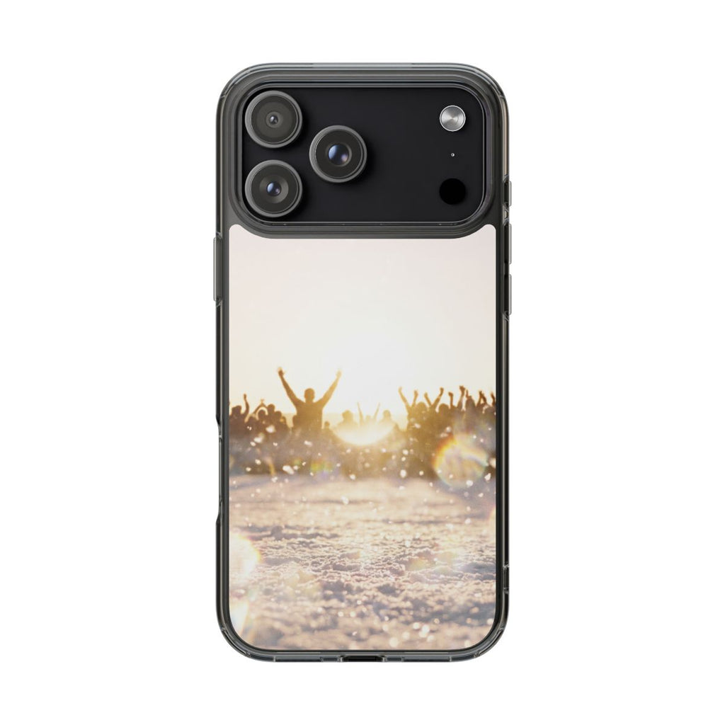 Golden Hour Crowd Clear iPhone Case