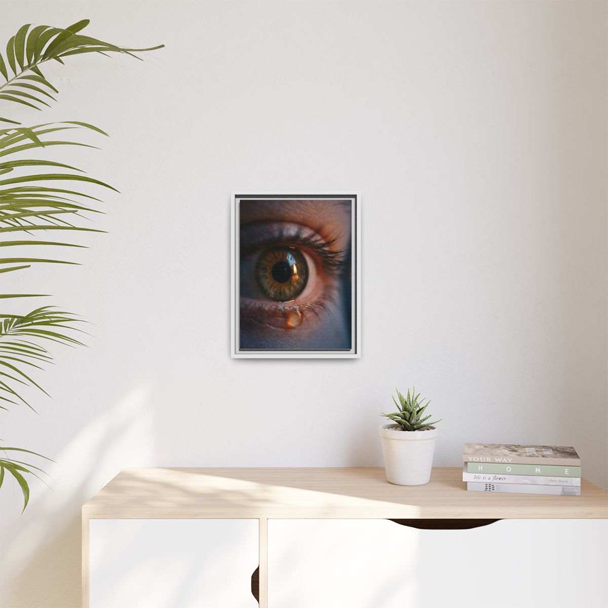 Matte Canvas, Framed - Amber Iris Reflection Fine Art Print...
