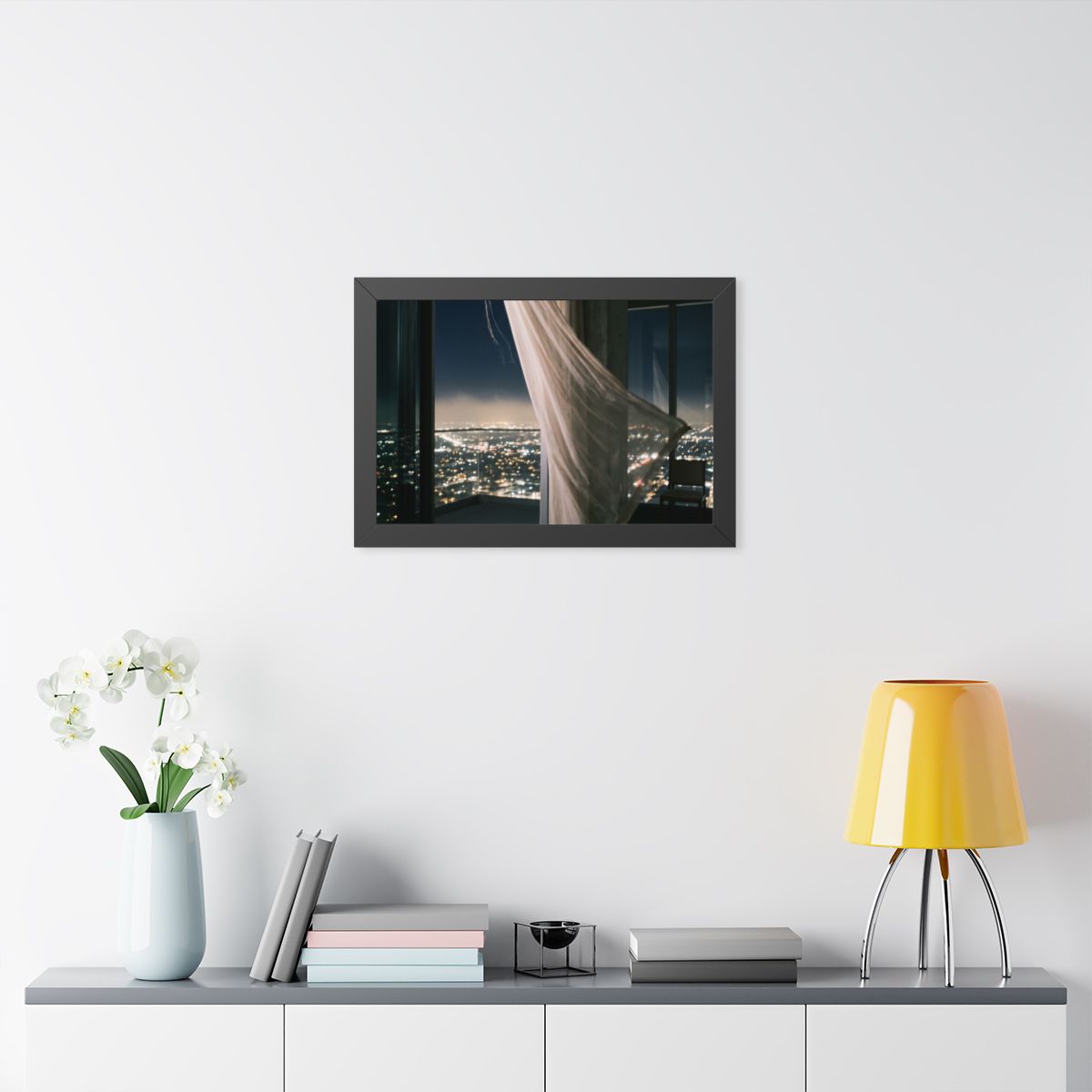 Framed Horizontal Poster - Skyline Serenity — Black (14×11...