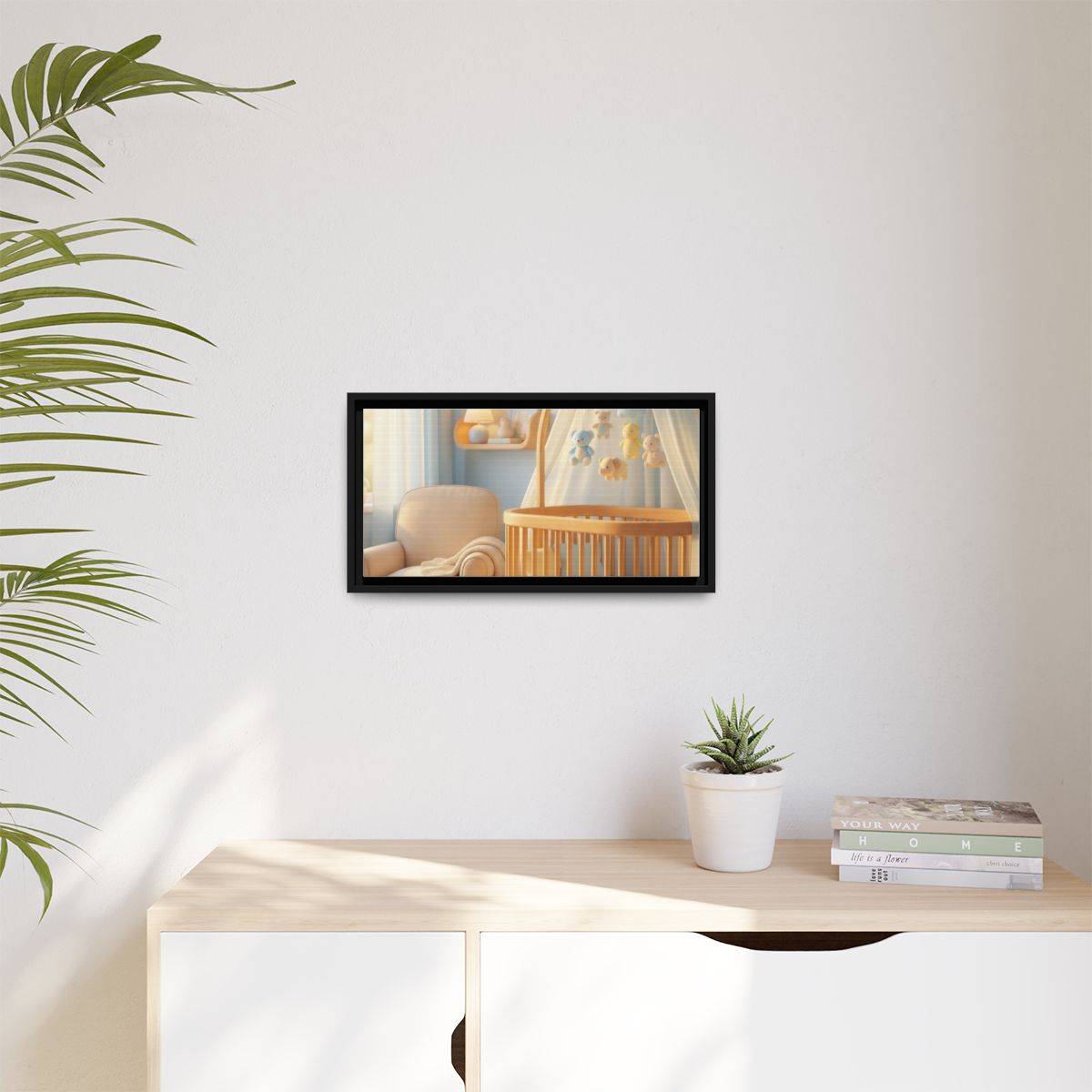 Matte Canvas, Framed - Dreamy Serene Nursery Art — Black /...