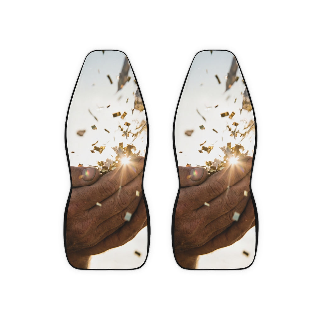 Golden Confetti Art Car Seat Covers