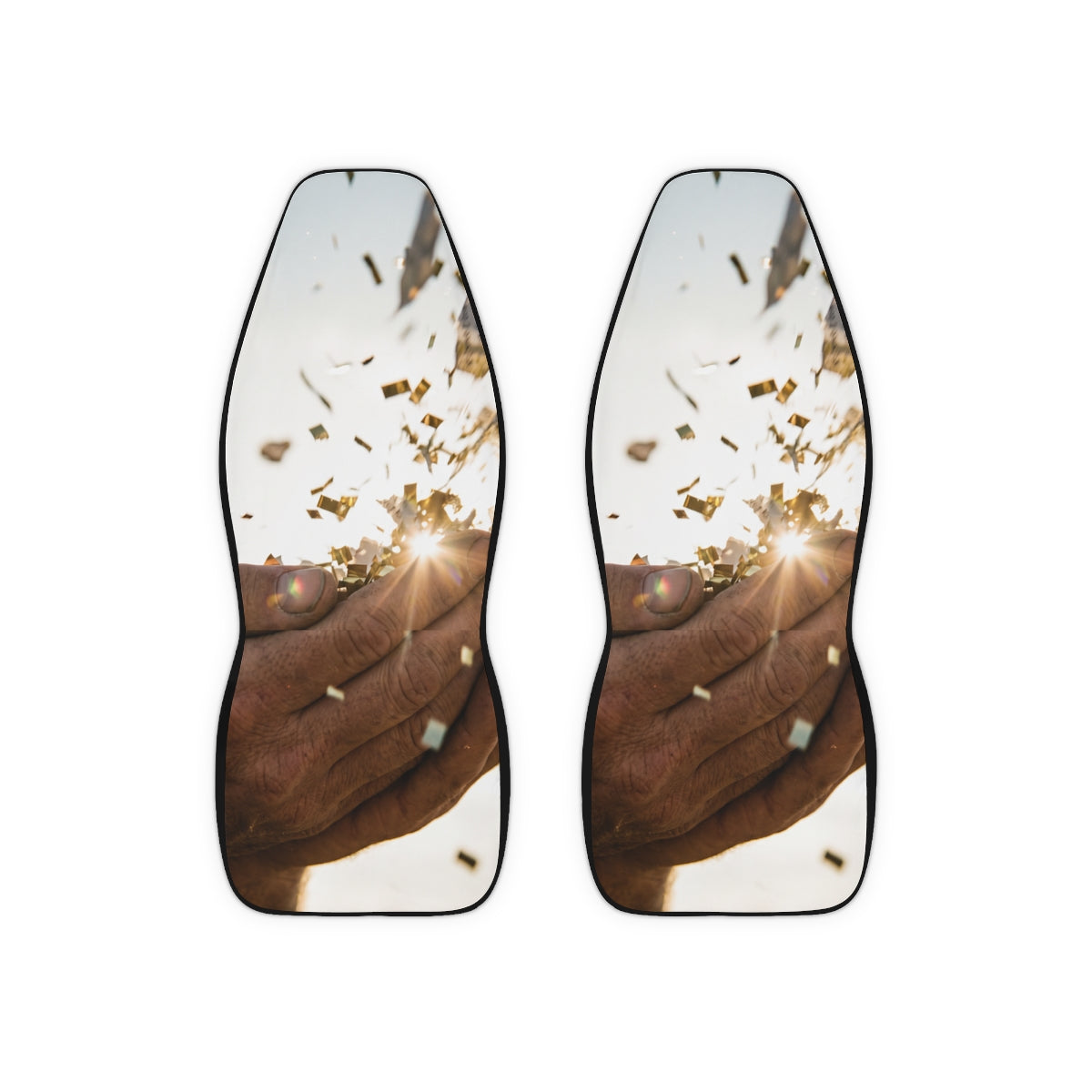 Golden Confetti Art Car Seat Covers